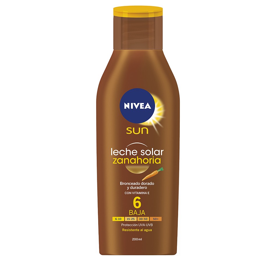 NIVEA SUN BRONCEADOR CON ZANAHORIA FPS 6 X 200 ML.